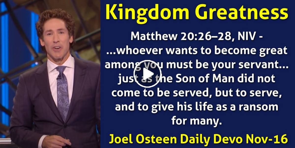 Joel Osteen (November-16-2023) Daily Devotional: Freedom Plus